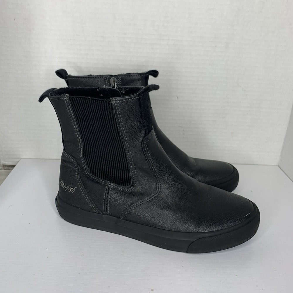 Blowfish Malibu Women's Black Faux Leather Chelsea Ankle Boots